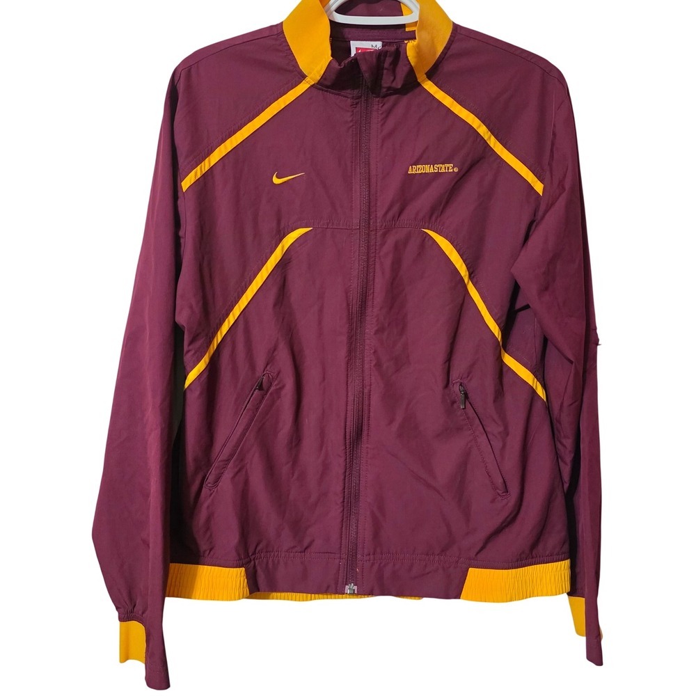 Nike Womens M Track Jacket Maroon Arizona State Sun Devils PAC-10 Vintage Sparky